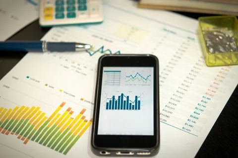 Smart phone chart Foto stock