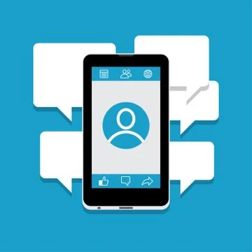 Smart Phone Chatting Stock Illustration