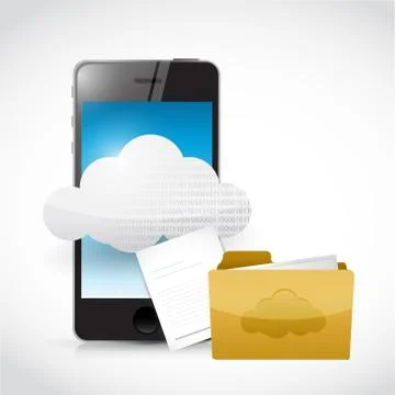 Smart phone cloud computing and files イラスト素材
