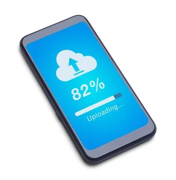 Smart Phone Cloud Upload Stock Illustration