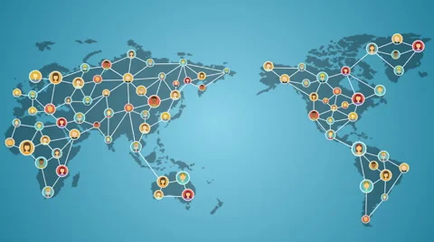 Smart phone connecting people of the world, Global business network. 1 Video stock 59195830