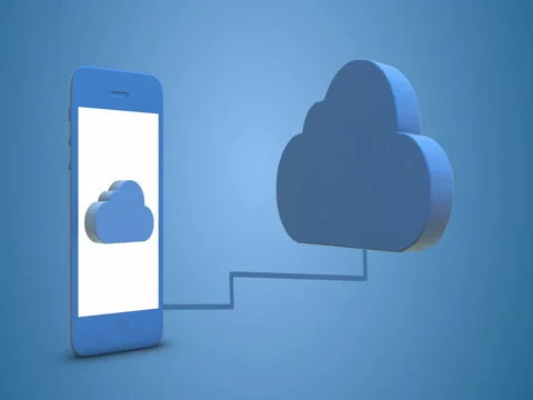 Smart phone connects to the cloud. Concept. Stock Footage 85091626