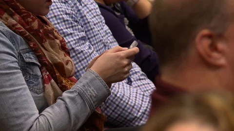 Smart Phone in Crowd Stock Footage 97580996