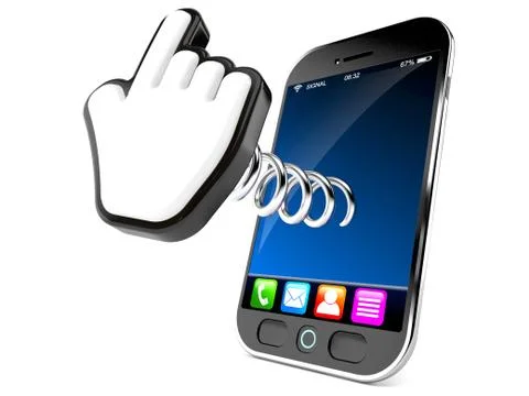 Smart phone with cursor Stock Illustration