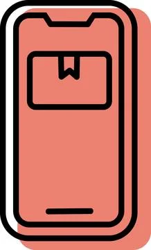 Smart phone delivery tracking app notification icon Stock Illustration