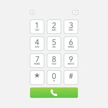 Smart phone Dial Keypad Screen Vector stock Illustration. Ilustración de archivo