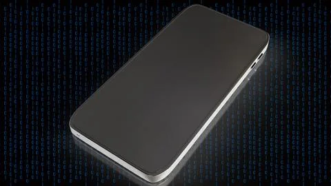 The smart phone on digital  background for technology concept 3d rendering. Stock Illustration