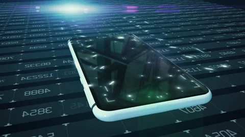 Smart phone in digital network environment. Concept of networks, connectivity Stock Footage 169596019