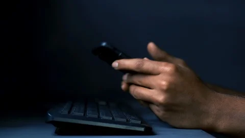 Smart phone distraction distraction while working Stock Footage 121871409