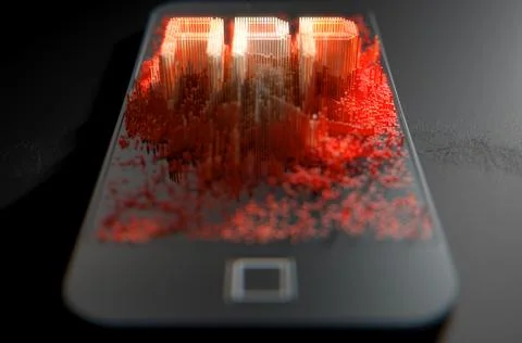 Smart Phone Emanating App Stock Illustration
