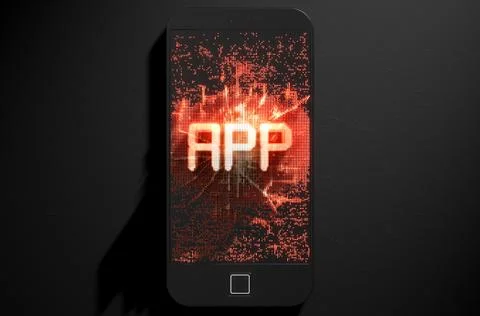 Smart Phone Emanating App 스톡 일러스트