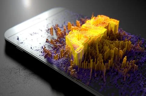 Smart Phone Emanating Augmented Reality 스톡 일러스트