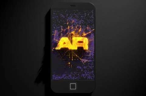 Smart Phone Emanating Augmented Reality イラスト素材