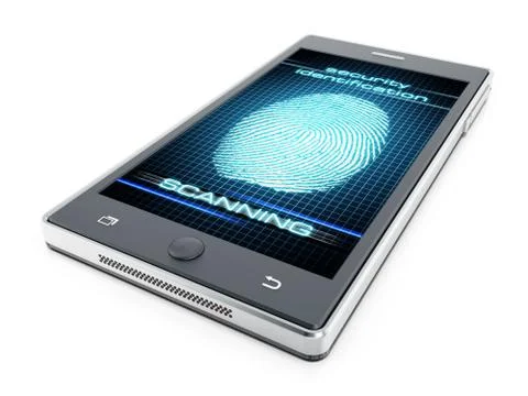 Smart phone fingerprint authentication Illustrazione stock