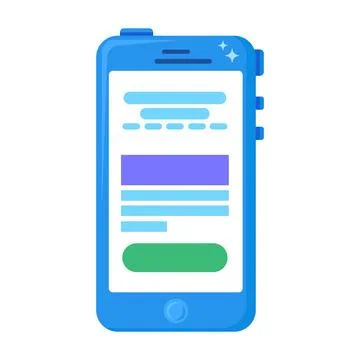 Smart phone flat illustration representing mobile communication イラスト素材