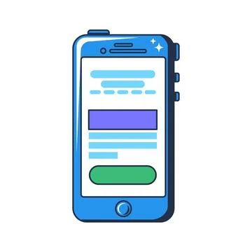 Smart phone flat illustration representing mobile communication 库存插图