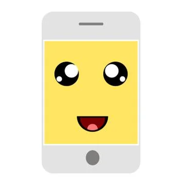 Smart phone flat with smile on screen Stock-Illustration