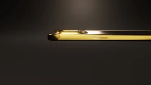 Smart phone fly forward design gold Video stock 209147688
