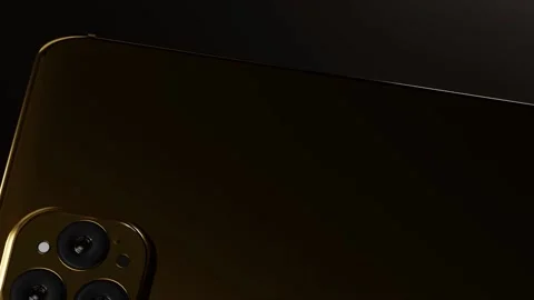 Smart phone fly forward design gold Video stock 209147742