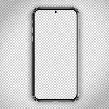 Smart phone frame with blank display isolated. Cell phone front frame. 3d Stock Illustration