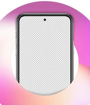 Smart phone frame with camera in pink circle. Modern realistic 3d smartphone Stock Illustration