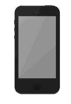 Smart phone front view screen and contour Ilustração Stock