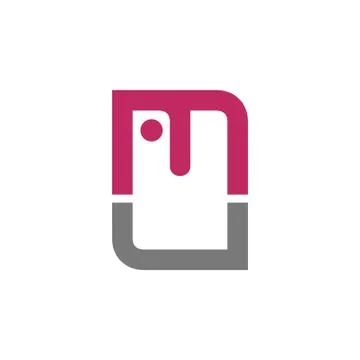 Smart Phone Gadget Initial M Lettermark Graphic Stock Illustration