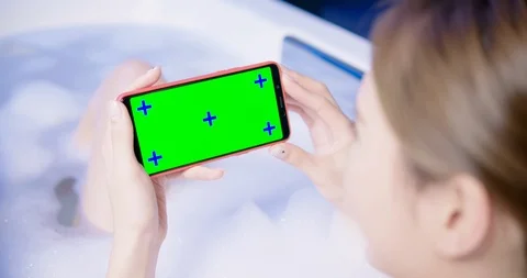 Smart phone with green screen Stock Footage 106832733