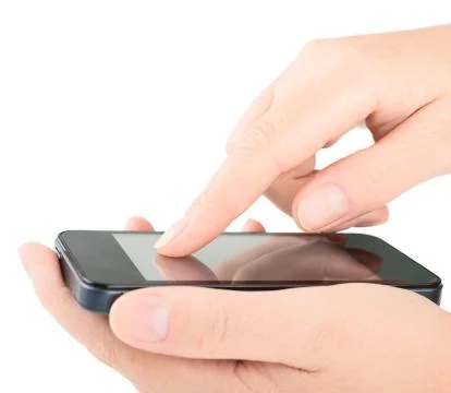 Smart phone in the hands Stock Photos