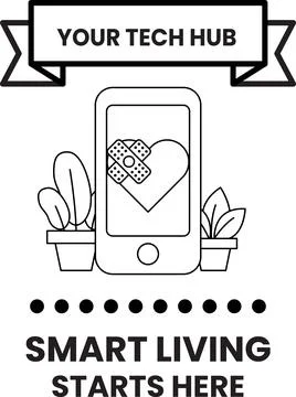 A smart phone with a heart on it is displayed on a white background 스톡 일러스트