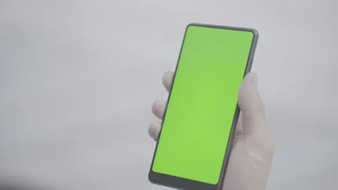 Smart Phone Held By Hands. Green Screen Chroma Key. B Stock Footage 151157795