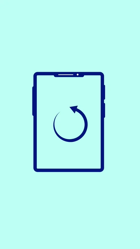 Smart phone icon on light blue background, mobile device outline graphic, s.. Stock Footage 339215342