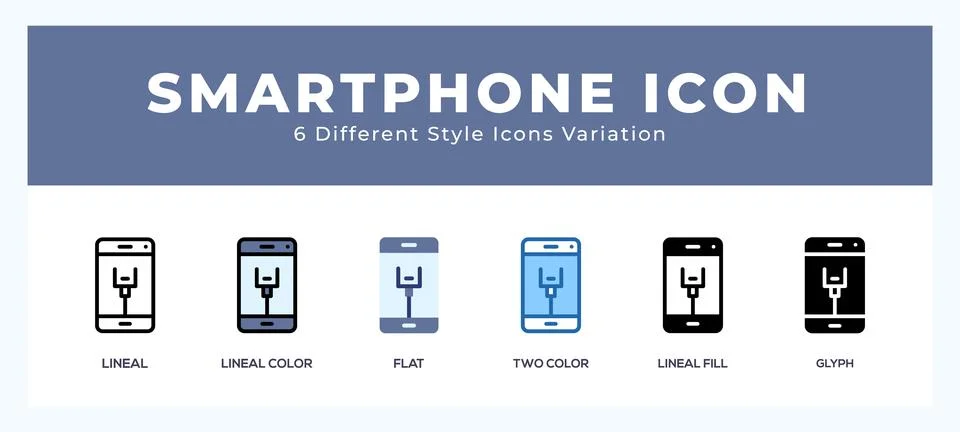 Smart phone icon set. Design elements for logo Stock Illustration