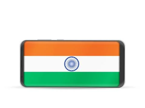 Smart phone India flag Stock Illustration