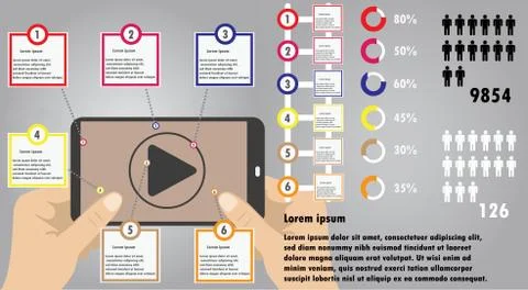Smart phone infographics, elements infographic Stock Illustration