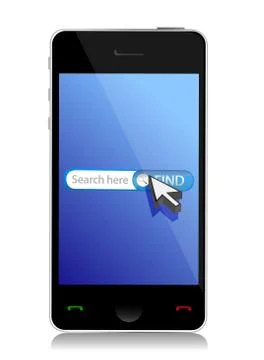 Smart phone internet web search illustration design over white Ilustración de archivo
