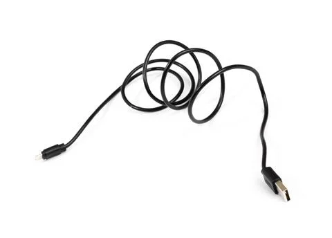 Smart Phone Lightning Cable  Isolated on white screen Stock Photos