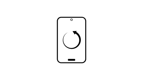 Smart phone loading animation shows mobile device with circular update icon.. Stock Footage 333220635