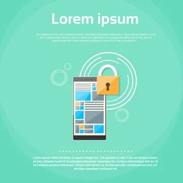 Smart Phone Lock Screen Data Privacy Protection Stock Illustration