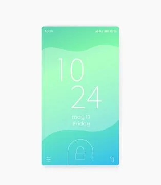 Smart phone lock screen, vector ui Stock Illustration
