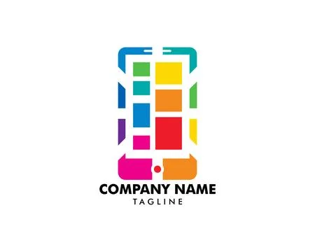 Smart phone logo template design Stock Illustration