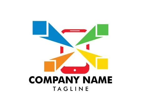 Smart phone logo template design Stock Illustration