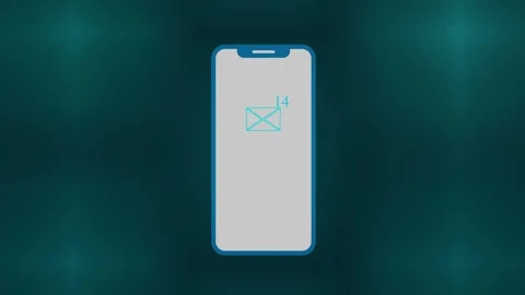 Smart phone with mail and notification letters animation background . messa.. Stock Footage 259768662