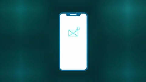 Smart phone with mail and notification letters illustration background . me.. Stock Illustration