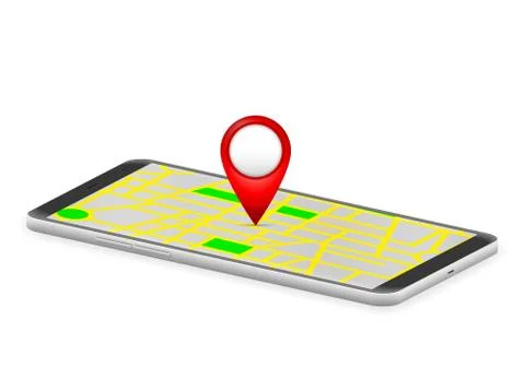 Smart phone map Stock Illustration