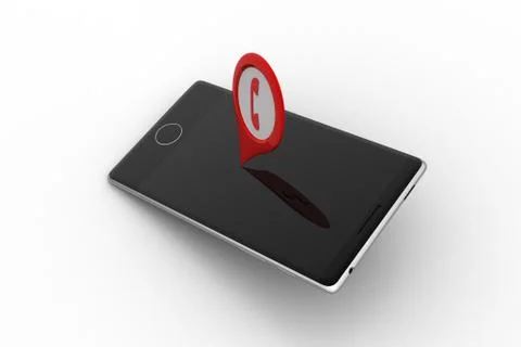 Smart phone with map location Free Stock Illustration