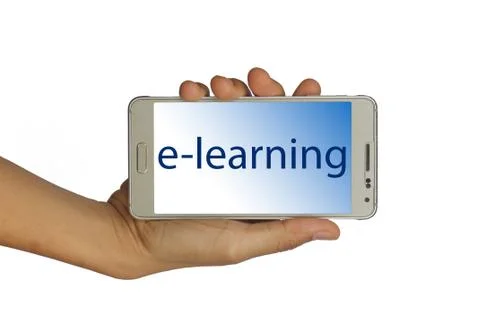 Smart phone message- e-learning, isolated Stock Photos
