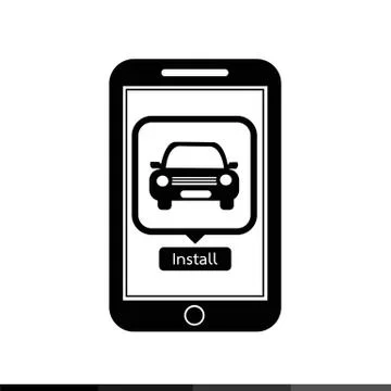 Smart phone mobile car application icon illustration design Illustrazione stock