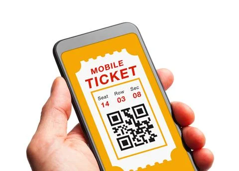 Smart Phone with Mobile Ticket Stock Illustration