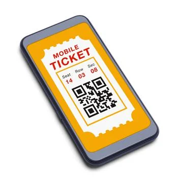 Smart Phone Mobile Ticket Stock Illustration